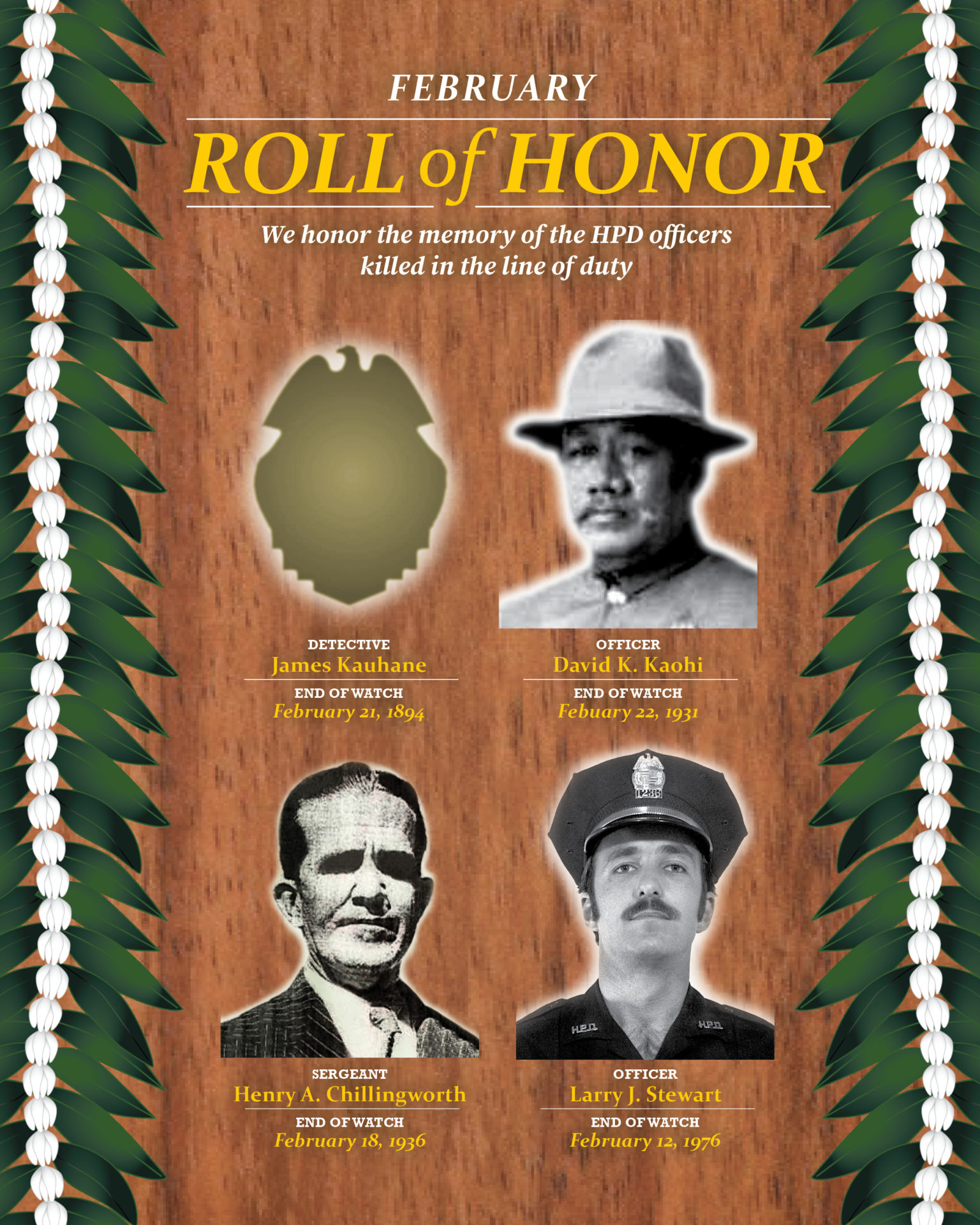 February Roll Of Honor - Honolulu Police Department