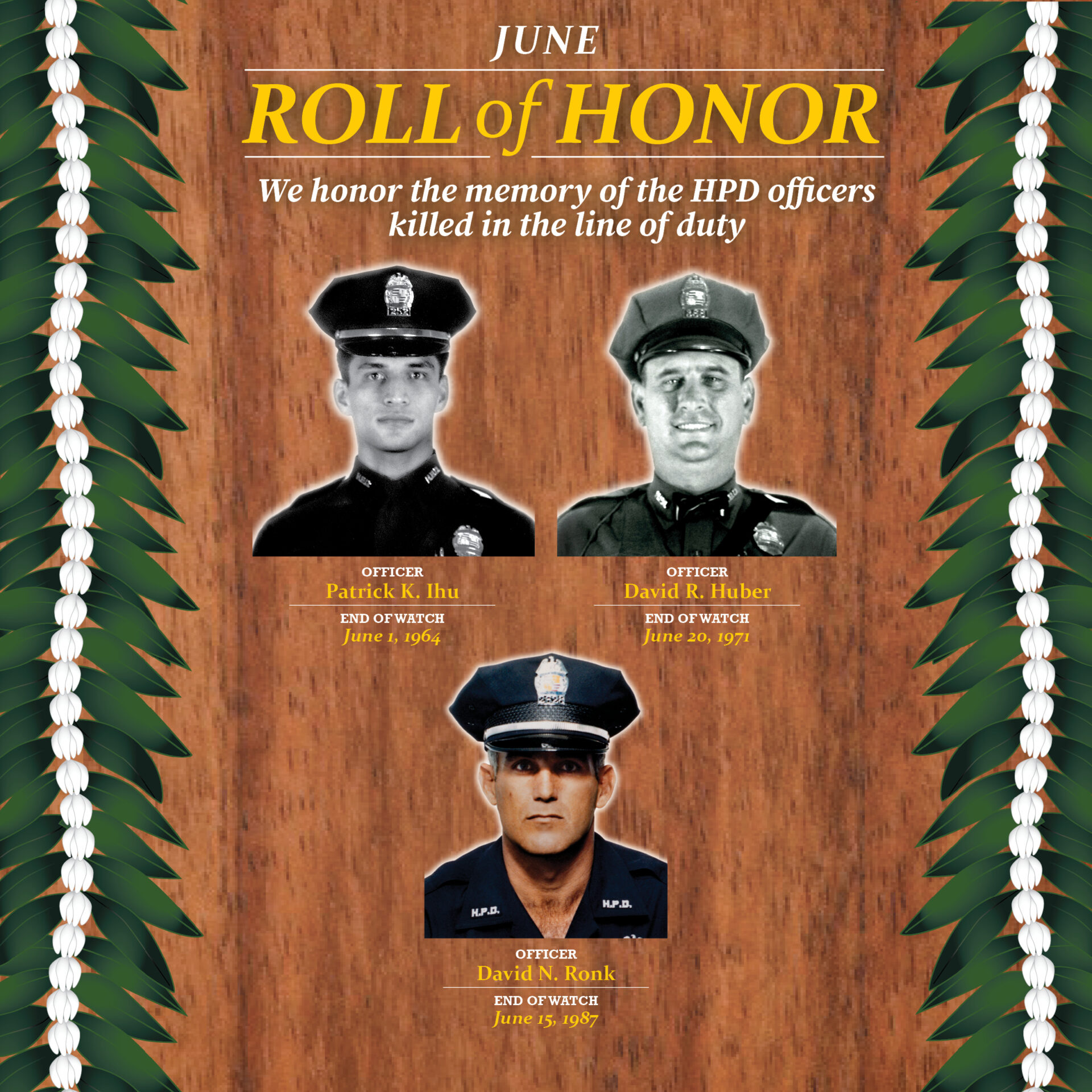 June Roll Of Honor - Honolulu Police Department