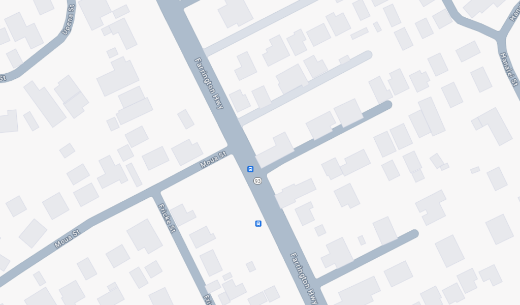 Google map image of Farrington Highway and Moua Street