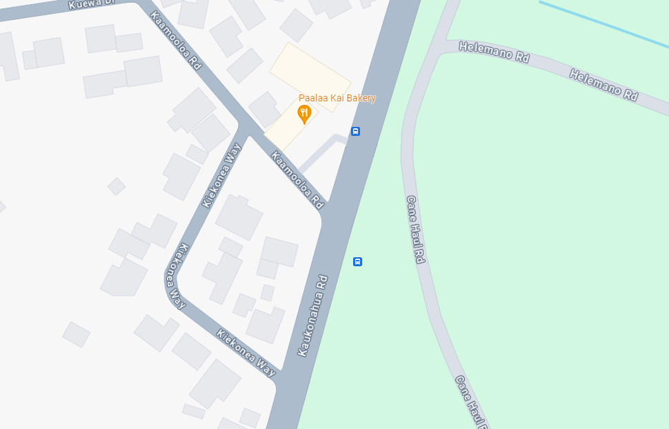 Google Maps image of Kaukonahua Road and Kaamooloa Road intersection.