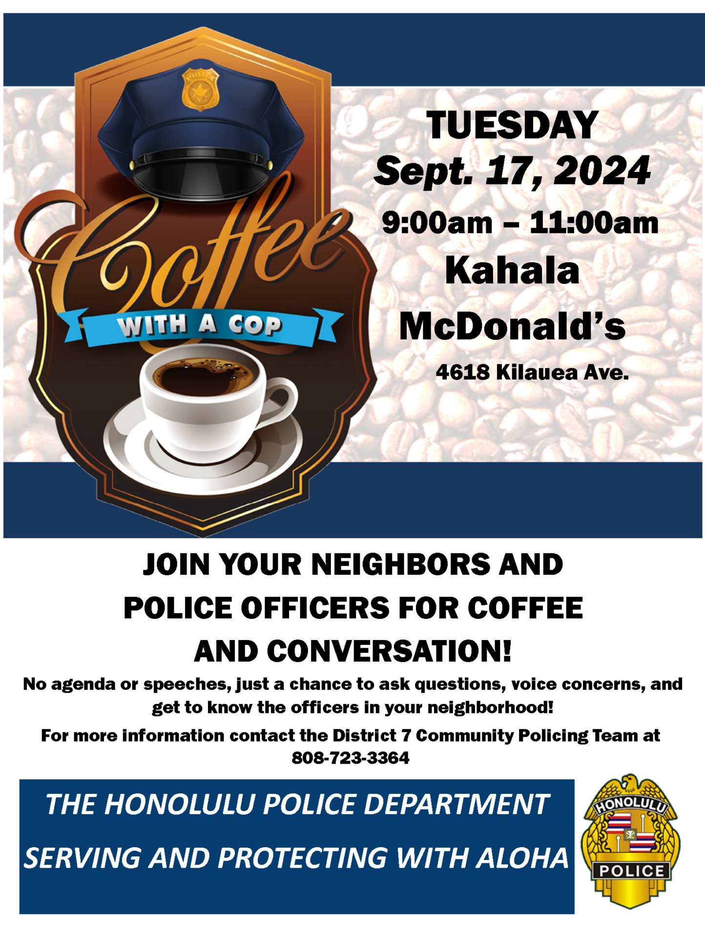 Coffee with a Cop event flyer