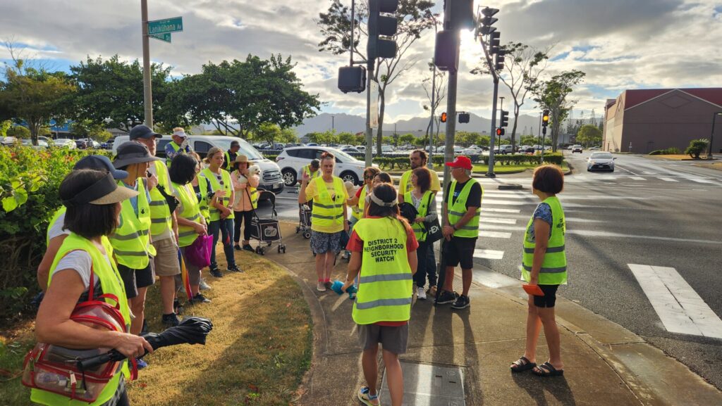 Officers walked with community members for a citizens patrol walk