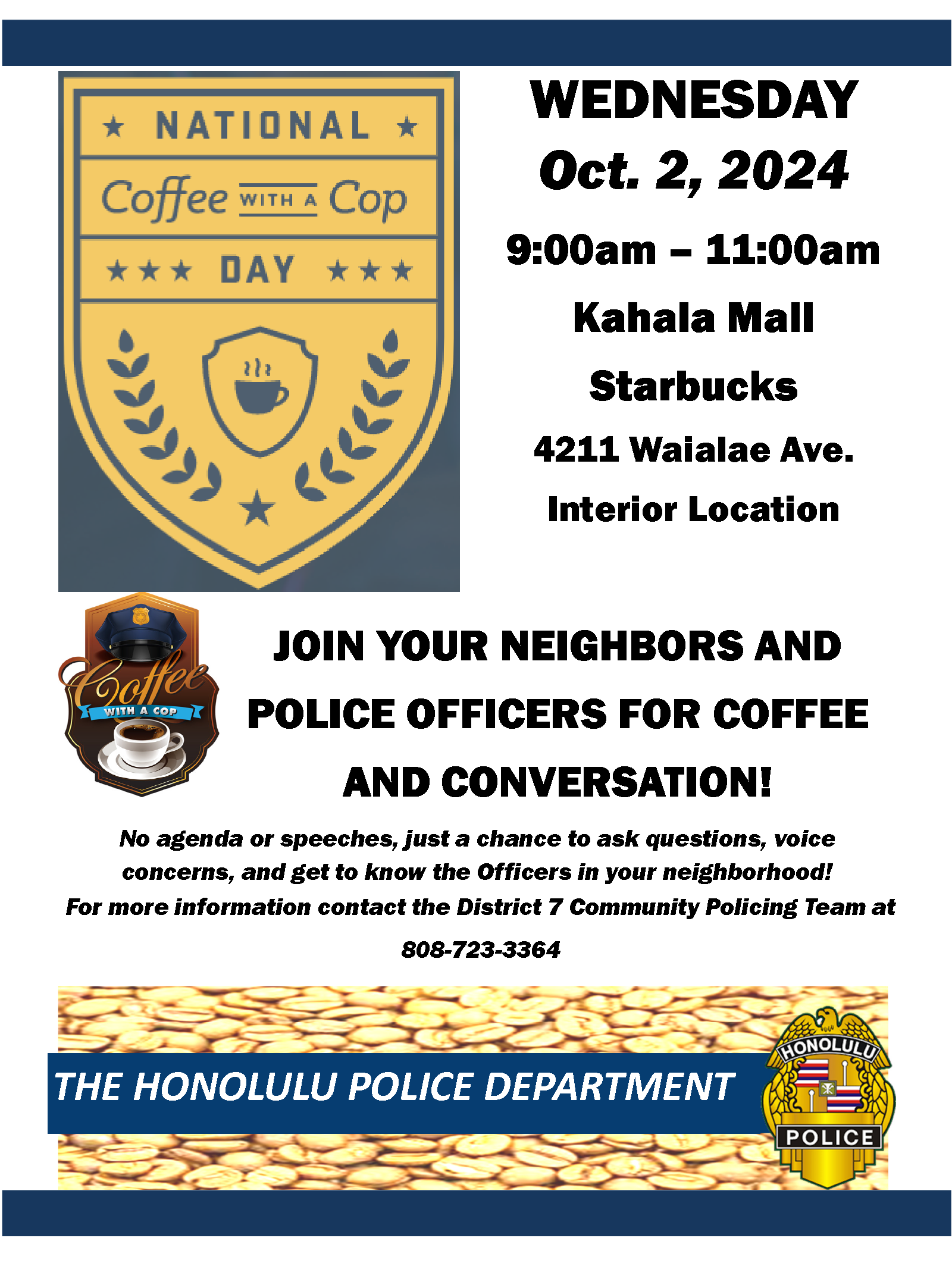 District 7 National Coffee With a Cop event flyer