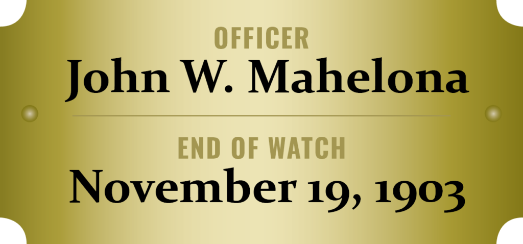 Fallen Officer John W. Mahelona