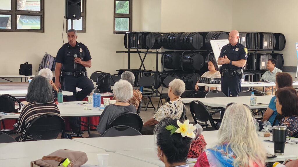 Officers explained to the kupunas about being safe in the public.