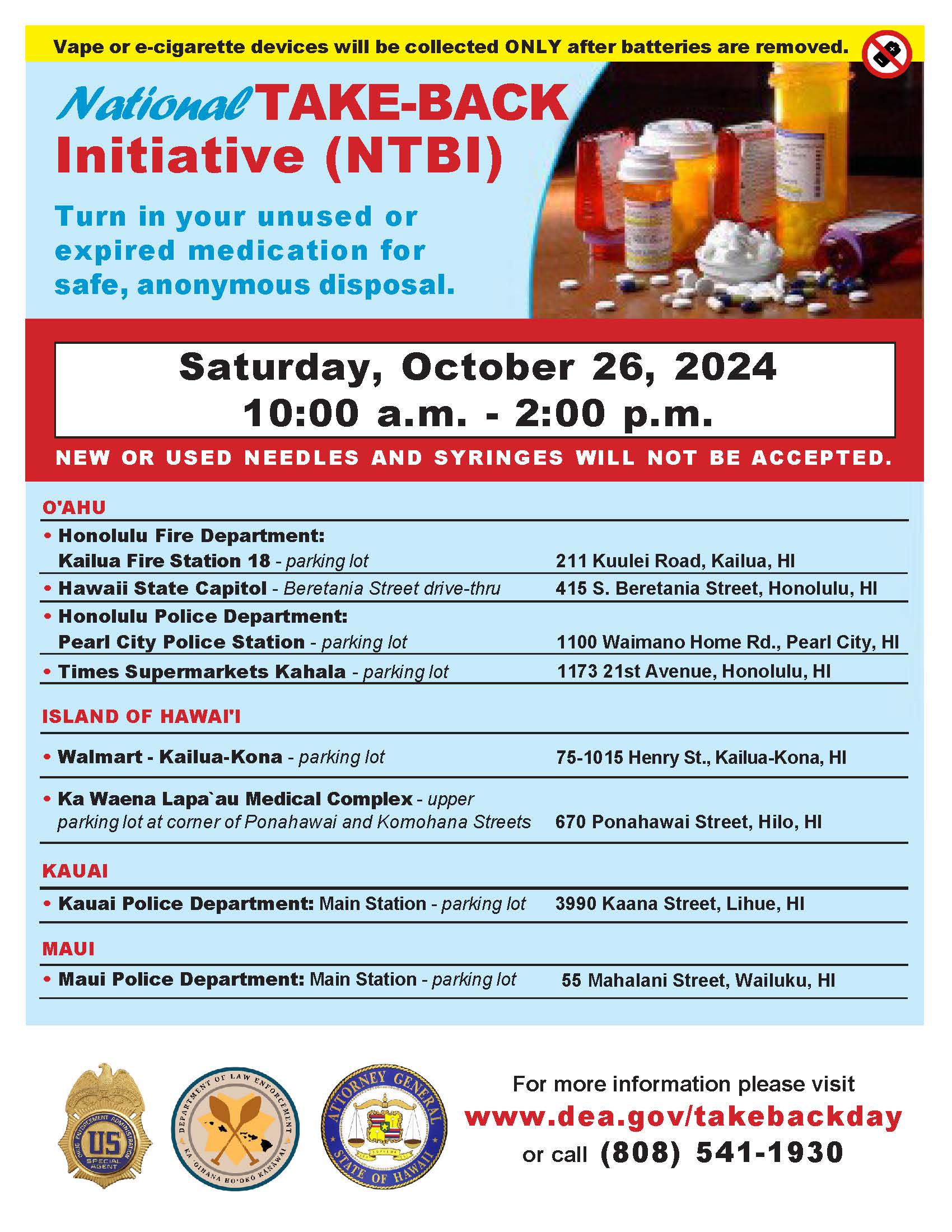 National Take-Back Initiative flyer