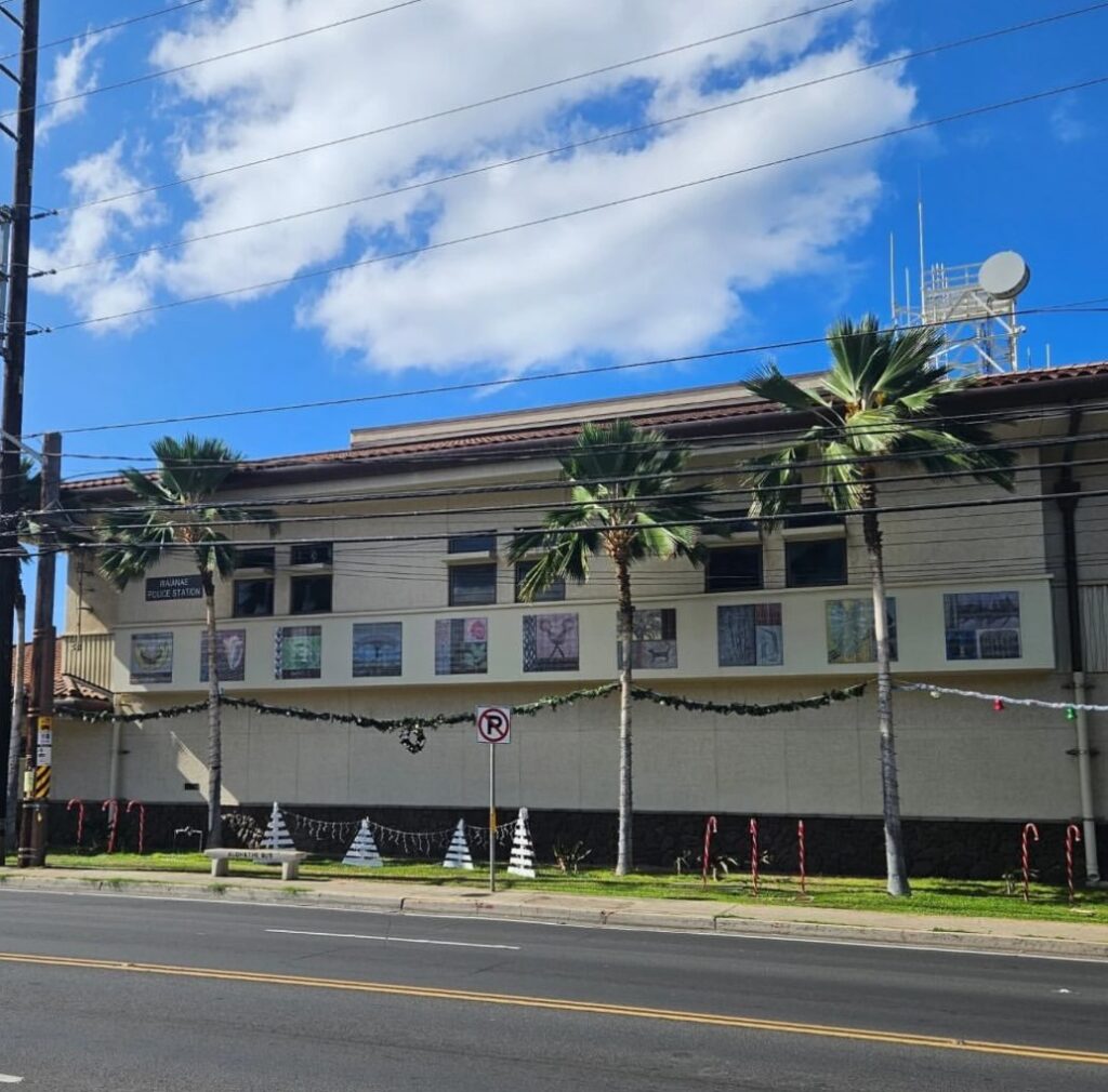 Waianae Police Station Decorated for Christmas