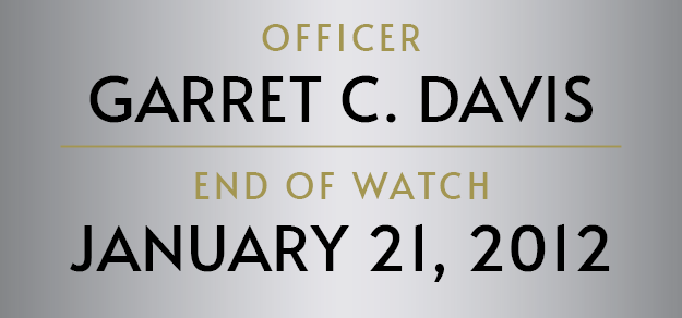 Graphic nameplate for Officer Garret C Davis