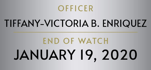 Graphic nameplate for Officer Tiffany-Victoria B. Enriquez