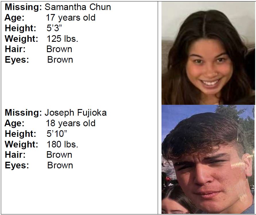 CrimeStoppers: Missing Teens: Samantha Chun and Joseph Fujioka